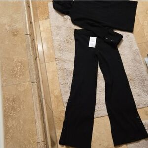 Zara Black Ribbed Knit Top & bottom